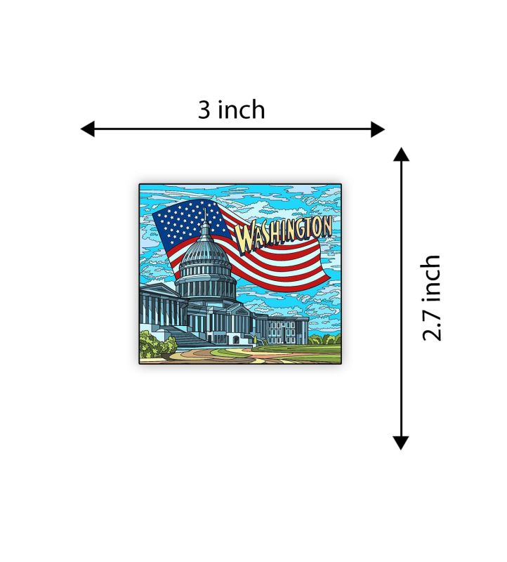 Washington Country Wooden Fridge Magnet Sticker Refrigerator Door, Home & Kitchen Decor Accessories Travel Souvenir Stylish Gift Item